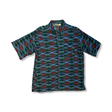 Mönstrad Patagonia Air Conditioned Shirt för herr med kort ärm, fotograferad framifrån mot en vit bakgrund.