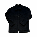 Funktionsjacka Aclima Reborn Lumber J unisex i svart med knappar, fotograferad framifrån mot en vit bakgrund.